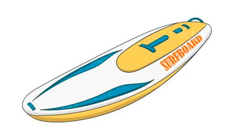 Surfboard. Vector illustration isolated on white background. Stock Illustration