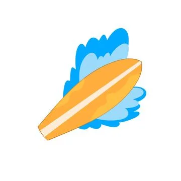 Surfboard with wave flat illustration  Stock Illustration