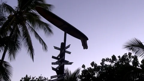 Surfboard weather vane Stock Footage 92699171