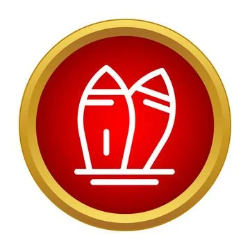 Surfboards icon representing summer beach sport activity Stock Illustration