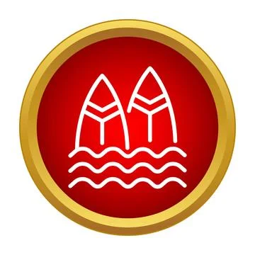 Surfboards icon representing summer ocean beach sport Stock Illustration