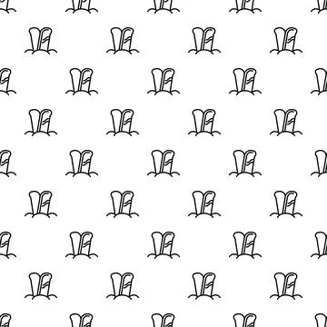 Surfboards sticking in sand seamless pattern design Stock Illustration