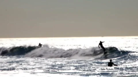Surfer 03 - out of focus surfers Stock Footage 5296708