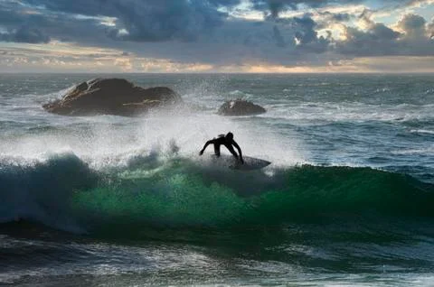 A surfer in action Fotos de archivo