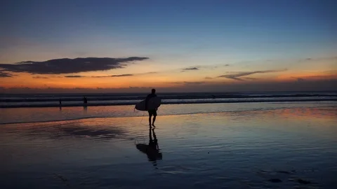 Surfer and ocean waves Stock Footage 110733410