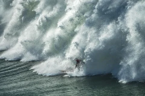 The surfer and the wave Stock Photos