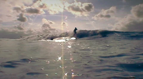 Surfer with  backlight Stock Footage 670813