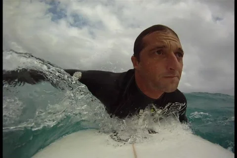 Surfer Backside Turn Stock Footage 610226