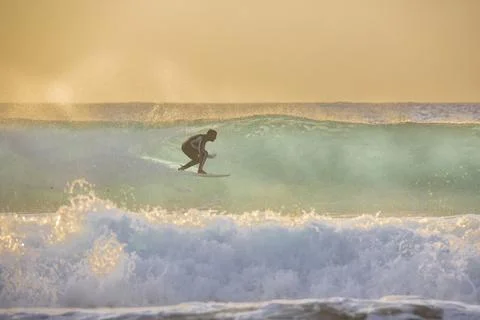 Surfer  in the barrel Stock Photos