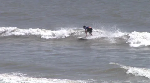 Surfer from beach Stock Footage 24455669