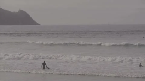 Surfer at the beach Stock Footage 239921281