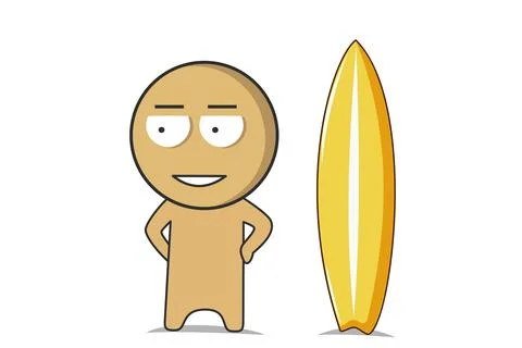 Surfer on the beach. Stock Illustration