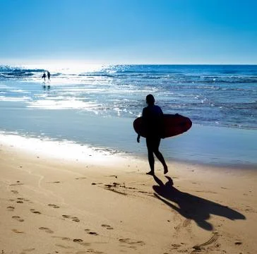 Surfer on a beach Stock Photos