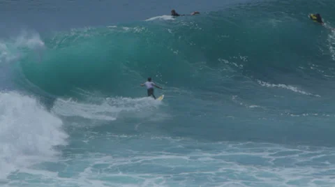 SURFER IN BIG WAVE # 4 Stock Footage 27331571