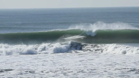 Surfer on a big wave in California Stock Footage 36668092
