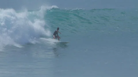 SURFER IN BIG WAVE Stock Footage 27330573
