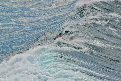 Surfer in big Wave Stock Photos