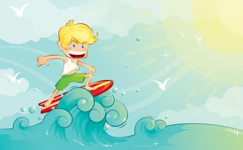 Surfer Boy Stock Illustration