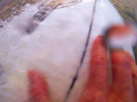 Surfer casually rides a wave Video stock 42545250