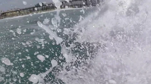 A Surfer Catches A Quick Wave Along The California Coast. Stock Footage 50954942