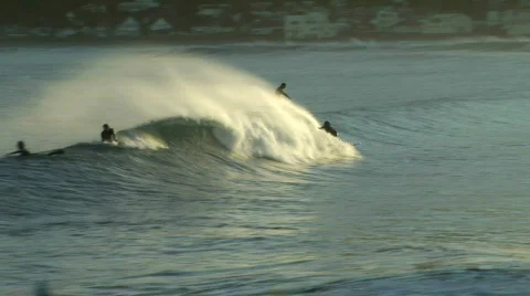 Surfer Catches A Wave Stock Footage 346648