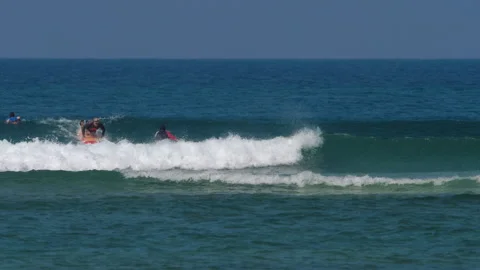 Surfer catches the wave Stock Footage 158322538