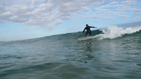 Surfer up close with water camera 스톡 동영상 274901141