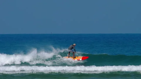 Surfer on Coral Reef Stock Footage 147875085