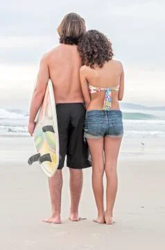Surfer couple 스톡 사진