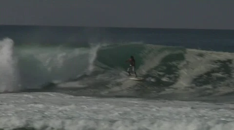 Surfer down the line Stock Footage 590562