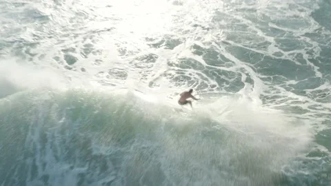 Surfer Drone Stock Footage