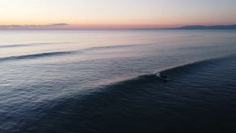 Surfer failed takeoff in Costa da Caparica beach, Portugal Stock Footage 146102482