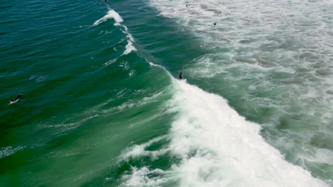 Surfer Falling off Board Aerial 動画素材 241203790