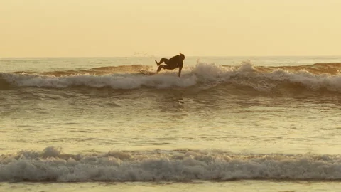 Surfer falling into the ocean Vídeo Stock 218445260