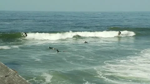 Surfer Falls Riding a Wave Stock Footage 10902891