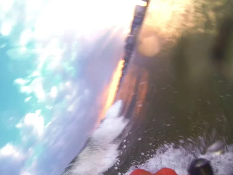 Surfer falls while on a wave Stock Footage 42545031