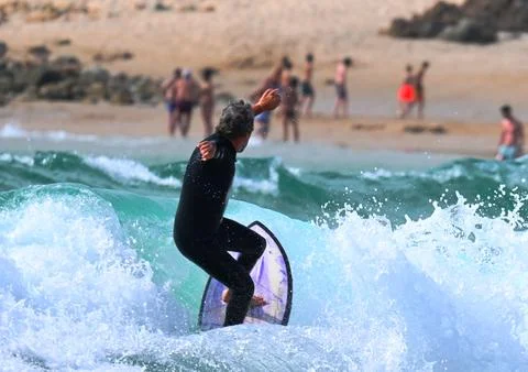 Surfer in Ferrol, Spain - dynamic summer action experience (9) , 04/08/2025 Stock Photos