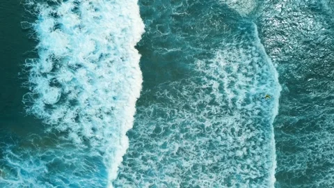 Surfer Fighting Through Whitewater Waves at Playa Encuentro in Cabarete Stock Footage 314805252