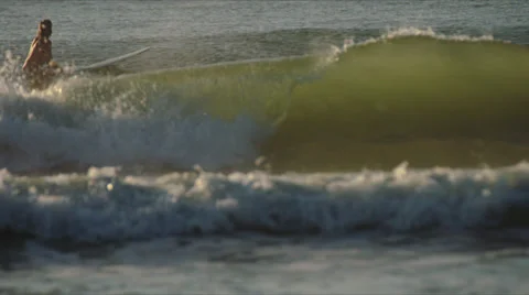 Surfer Floating Waiting On Waves In 4K Stock Footage 39209724