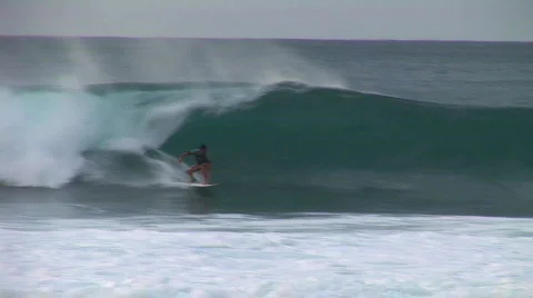 Surfer getting a barrel HQ  Stock Footage 241491