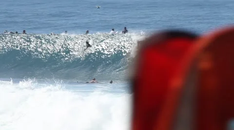 Surfer getting barreled Stock Footage 44066507