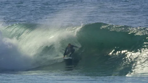 Surfer Getting Barreled Stock Footage 121433925