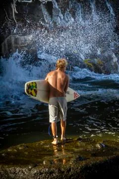 Surfer Getting Ready Stockfoto's