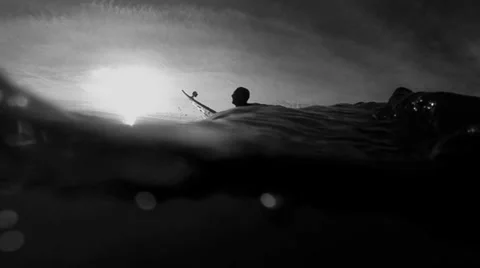 Surfer getting into the water no color Stock Footage 34165044