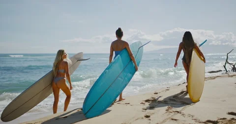 Surfer Girls Stock Footage 156807948