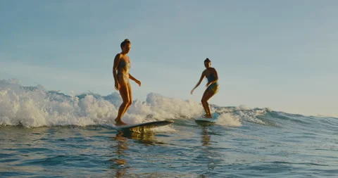 Surfer Girls Stock Footage 156836111