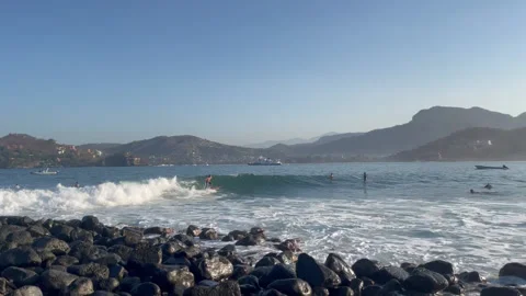 Surfer Goes By 02 HD Stock Footage 175333404