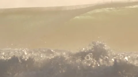 Surfer on golden, backlit, perfect wave Stock Footage 55455798
