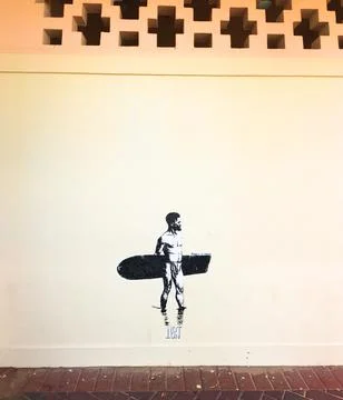 Surfer Graffiti 스톡 사진