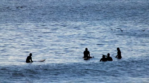 Surfer group 06 - Surfers floating Video stock 5165561